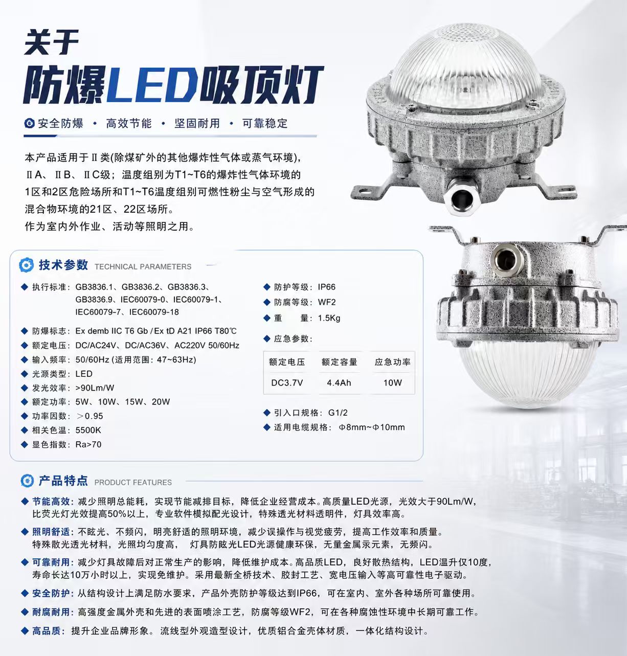 Explosion-Proof LED Ceiling Light detail 1